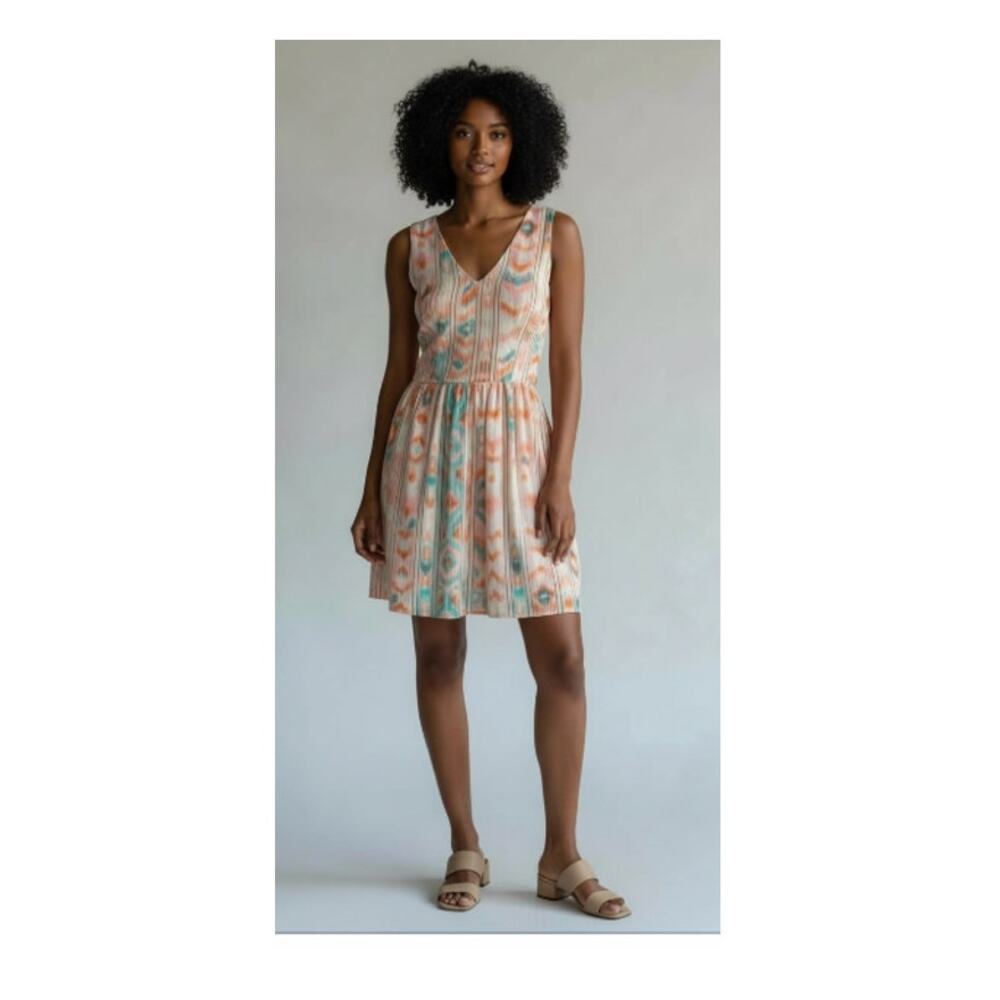 Parker Pink Striped Cut-out Sleeveless Silk Suri Dress Medium